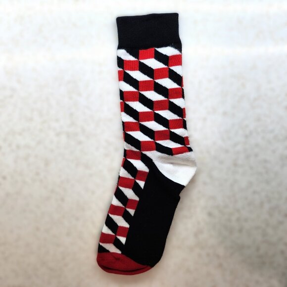 *Free with Purchase* Black,White & Red Unigender Fashion Socks - Picture 2 of 4